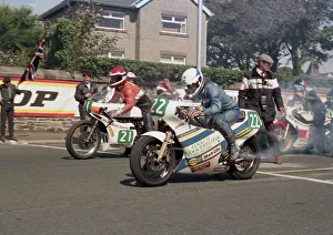 Images Dated 29th February 2020: John Baker (Yamaha) & Kevin Newbery (Maxton) 1987 Lightweight Manx Grand Prix