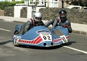 John Brandon Prints: John Brandon & Clive Price (Honda) 1985 Sidecar TT