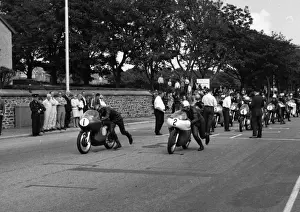 John Dawson (AJS) and Jim Heath (Norton) 1969 Junior Manx Grand Prix