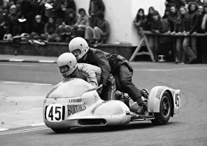 Images Dated 3rd August 2016: John Graham & Ian Forrest (Suzuki) 1977 Sidecar TT