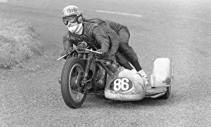 John Graham Prints: John Graham & P McKendrey (BSA) at the Gooseneck: 1971 Sidecar TT