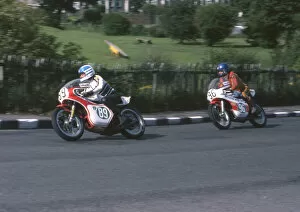 Images Dated 15th December 2021: John Hannaford (Yamaha) and Ron Rowlands (Yamaha) 1978 Lightweight Manx Grand Prix