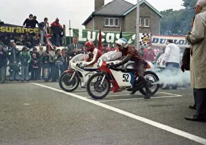 Images Dated 19th June 2019: John Long (Yamaha) & Dave Hughes (Maxton Yamaha) 1979 Classic TT
