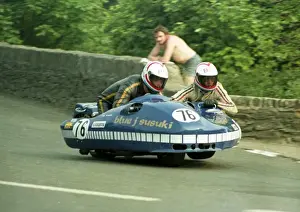 John Mulcahy & Robert Averill (Blue J Suzuki) 1982 Sidecar TT