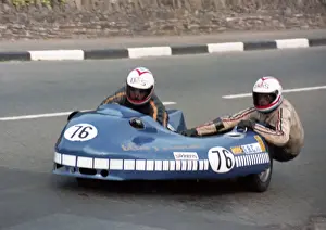 John Mulcahy & Robert Averill (Blue J Suzuki) 1982 Sidecar TT