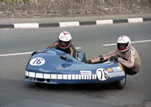 Images Dated 19th August 2020: John Mulcahy & Robert Averill (Blue J Suzuki) 1982 Sidecar TT