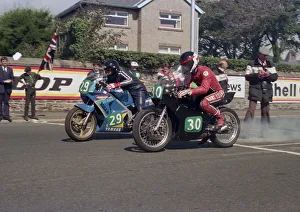 Images Dated 29th February 2020: John Phillips (Yamaha) & Andy Basset (Yamaha) 1987 Lightweight Manx Grand Prix