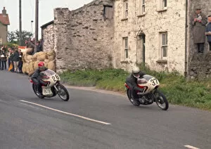 Images Dated 8th August 2021: John Teare (Royal Enfield) and J McCullum (Royal Enfield) 1969 Southern 100