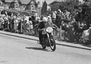 Images Dated 30th November 2018: Johnny Lockett (Norton) 1950 Junior TT