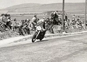 Images Dated 12th April 2020: Johnny Lockett (Norton) 1951 Senior TT