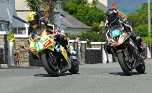 Jordan McFerran (Kawasaki) and Anthony Leach (Suzuki) 2016 Southern 100