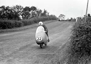 Images Dated 23rd April 2023: Keith Bryen (Guzzi) 1957 Junior Ulster Grand Prix