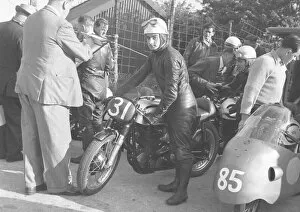 Images Dated 25th February 2022: Keith Campbell (Norton) 1957 Junior TT practice