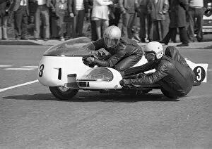 Images Dated 23rd July 2016: Keith Griffin & Malcom Sharrocks (Triumph) 1975 Jurby Road
