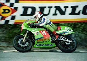 Images Dated 30th September 2019: Kevin Wrettom (Pip Harris Kawasaki) 1983 Formula One TT