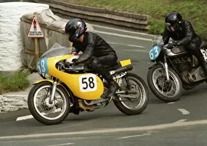 Images Dated 19th November 2017: Len Clutterbuck (Seeley 7R) & Rob Wingrave (Norton) 1996 Junior Classic Manx Grand Prix