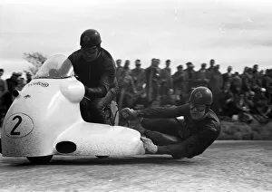Images Dated 7th November 2016: Len Taylor & Peter Glover (Norton) 1957 Sidecar TT