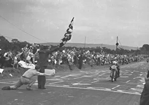 Images Dated 4th April 2021: Les Graham (AJS) 1949 Senior Ulster Grand Prix