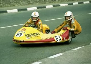 Images Dated 18th January 2018: Les Hurst & Eric Amman (Winstanley Suzuki) 1982 Sidecar TT