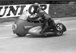 Images Dated 13th May 2020: Les Wells & Tony Cook (Norton) 1961 Sidecar TT