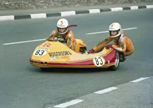 Images Dated 19th August 2020: Lesley Hurst & Eric Amman (Winstanley Suzuki) 1982 Sidecar TT