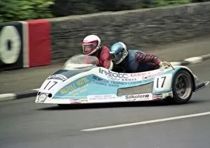 Images Dated 31st December 2017: Lowry Burton & Pat Cushnahan (Windle Yamaha) 1983 Sidecar TT