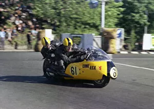 Images Dated 27th December 2021: Mac Hobson & Geoff Atkinson (Cowie BSA) 1968 750 Sidecar TT