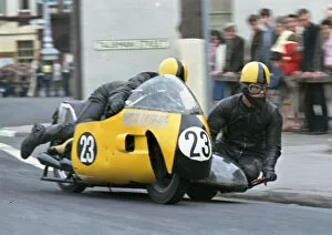 Images Dated 13th December 2021: Mac Hobson & Geoff Atkinson (Tribsa) 1966 Sidecar TT