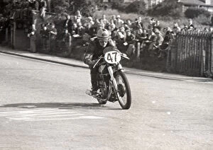 Images Dated 15th April 2020: Malcolm Templeton (Norton) 1949 Junior Manx Grand Prix