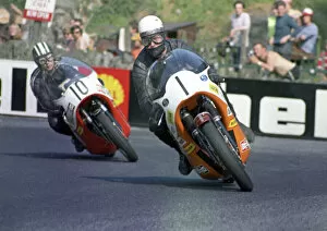 Images Dated 20th May 2020: Malcolm Uphill leads team mate Brian Steenson (BSA) 1970 Production TT
