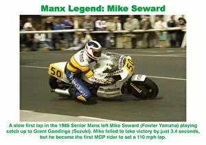 Images Dated 17th October 2019: Manx Legend; Mike Seward (Fowler Yamaha) 1986 Senior Manx Grand Prix