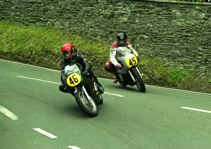 Marc Michot (Petty Manx) and Geoff Sawyer (Matchless) 2000 Senior Classic Manx Grand Prix