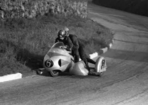 Images Dated 25th June 2020: Marcel Beauvais & Andre Coudert (Norton) 1958 Sidecar TT
