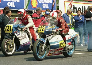 George Higginson Gallery: Mark Bowen (Suzuki) and George Higginson (Suzuki) 1988 Senior TT