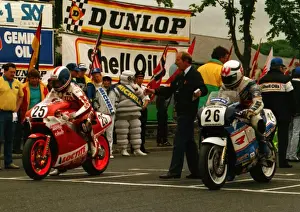 Mark Phillips (Bimota Yamaha) and Jamie Whitham (Suzuki) 1988 Formula One TT