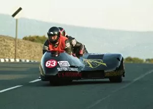 Images Dated 10th August 2017: Martin Vollebregt & Karin Barbier (Jacobs Yamaha) 1990 Sidecar TT