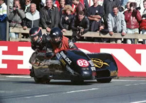 Images Dated 21st October 2021: Martin Vollebregt & Karin Barbier (Yamaha) 1990 Sidecar TT