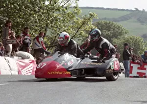 Images Dated 25th April 2021: Martin Vollebregt & Roland Martiny (Windle Yamaha) 1993 Sidecar TT
