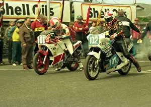 Mat Oxley (Honda) & Brian Reid (Yamaha) 1986 Production D TT