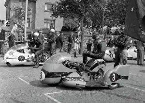 Max Deubel Prints: Max Deubel & Emil Horner (BMW) and Chris Vincent & Eric Bliss (BSA) 1962 Sidecar TT