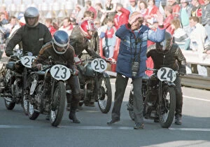Images Dated 21st October 2021: Mervyn Stratford (Rudge) and Robert Rushton (Rudge) 1990 TT Parade Lap