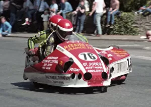 Images Dated 7th October 2020: Michael Masheter & Michael Bridson (Suzuki) 1985 Sidecar TT