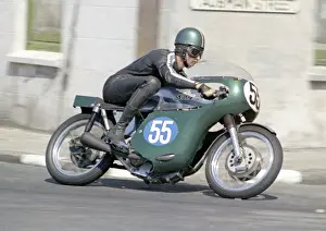 Mick Andrews (Seeley) leaves Parliament Square; 1969 Junior TT