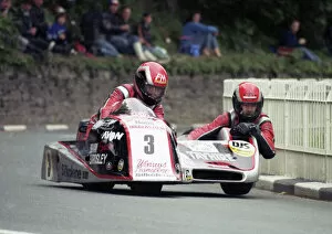 Images Dated 19th July 2011: Mick Boddice at Braddan Bridge: 1989 Sidecar Race B
