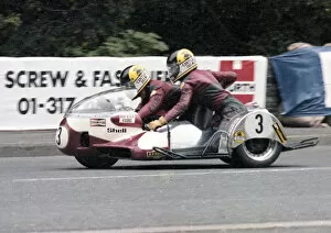 Images Dated 15th December 2019: Mick Boddice & Chas Birks (Woodhouse Yamaha) 1979 Sidecar TT
