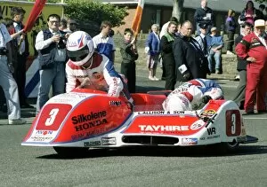 Images Dated 12th February 2018: Mick Boddice & Dave Wells (Honda) 1991 Sidecar TT