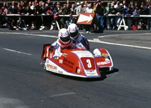 Mick Boddice leaves Parliament Square: 1991 Sidecar Race B