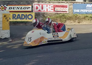 Images Dated 24th September 2021: Mick Burcombe & Colin Hardman (Ireson Yamaha) 1987 Sidecar TT