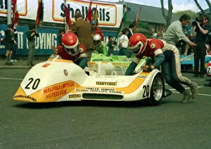 Images Dated 28th September 2018: Mick Burcombe & Steve Parker (Ireson Yamaha) 1986 Sidecar TT