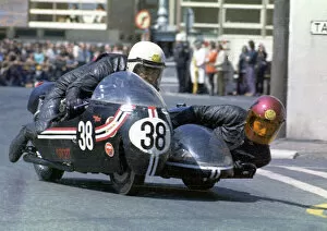 Images Dated 30th April 2020: Mick Cain & Beverley Martin (Triumph) 1973 500 Sidecar TT